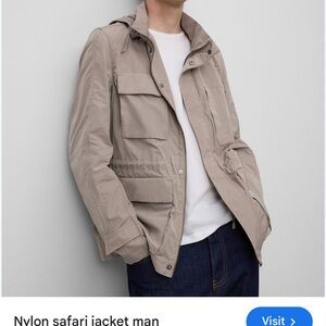 Adolfo dominguez Men's nylon Safari Jacket windbreaker size M beige taupe